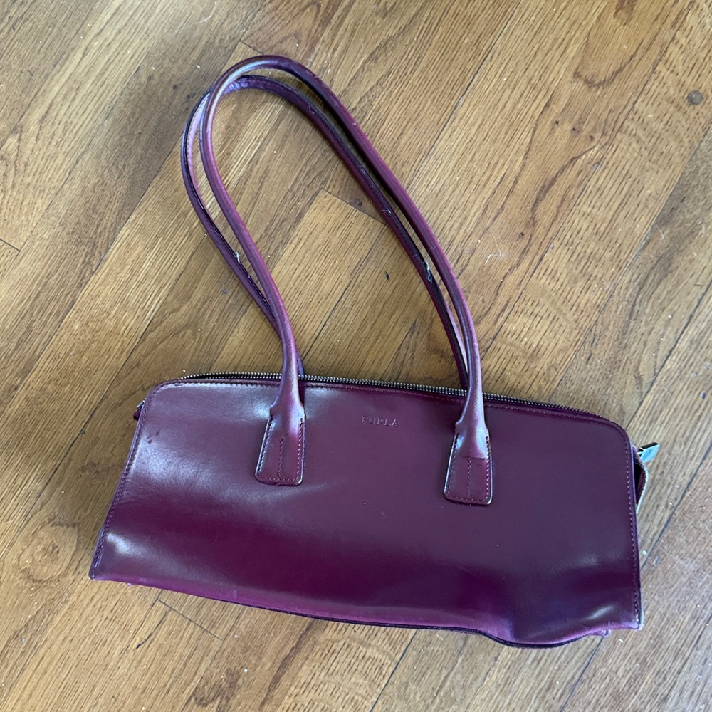 Furla Burgundy Leather Shoulder Bag - Picture 5 of 11
